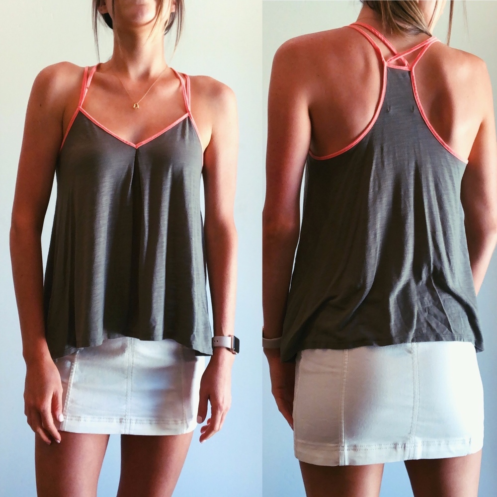 American Eagle Olive & Coral Tank